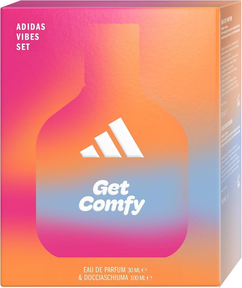 Adidas,Confezione Regalo Donna Vibes Get Comfy EaudeParfum 30ml+Gel Docci 100ml