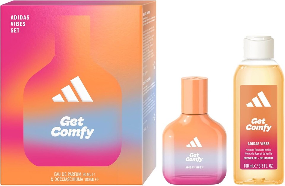 Adidas,Confezione Regalo Donna Vibes Get Comfy EaudeParfum 30ml+Gel Docci 100ml